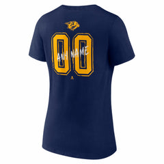 Nashville Predators Women's Hustle Personalized Name & Number V-Neck T-Shirt - Navy T-shirts
