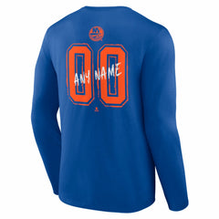 New York Islanders Hustle Personalized Name & Number Long Sleeve T-Shirt - Royal T-shirts
