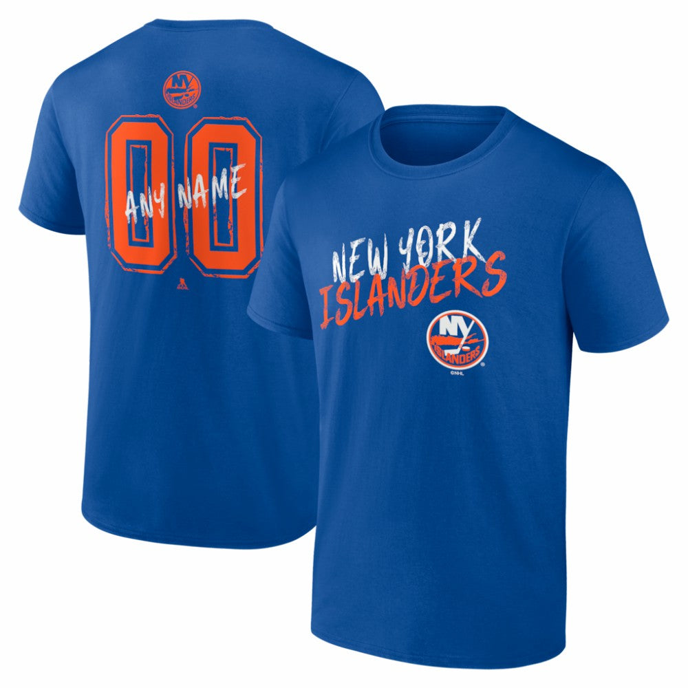 New York Islanders Hustle Personalized Name & Number T-Shirt - Royal T-shirts