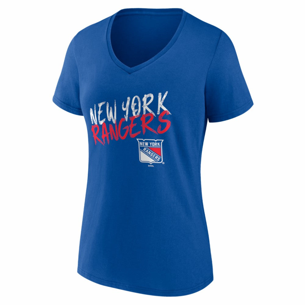 New York Rangers Women's Hustle Personalized Name & Number V-Neck T-Shirt - Blue T-shirts
