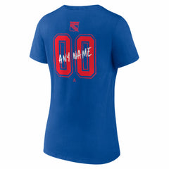 New York Rangers Women's Hustle Personalized Name & Number V-Neck T-Shirt - Blue T-shirts