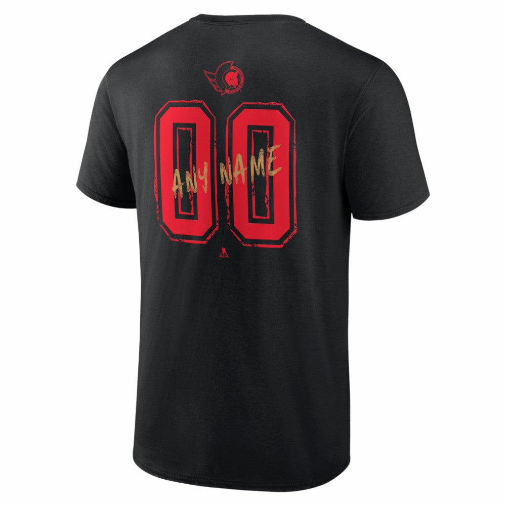 Ottawa Senators Hustle Personalized Name & Number T-Shirt - Black T-shirts