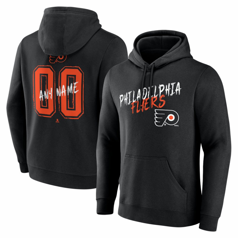 Philadelphia Flyers Big & Tall Hustle Personalized Name & Number Hoodie - Black Hoodies