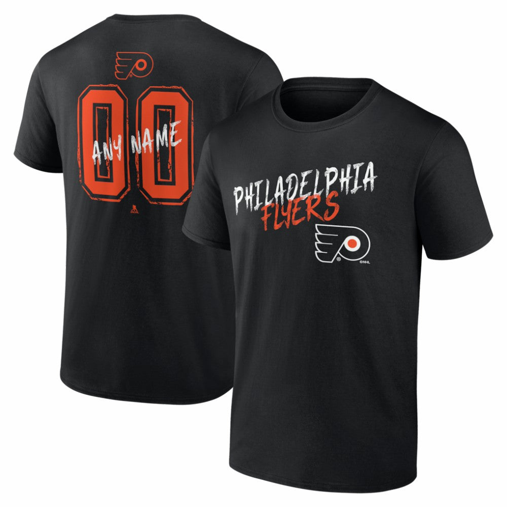 Philadelphia Flyers Big & Tall Hustle Personalized Name & Number T-Shirt - Black T-shirts