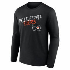 Philadelphia Flyers Hustle Personalized Name & Number Long Sleeve T-Shirt - Black T-shirts