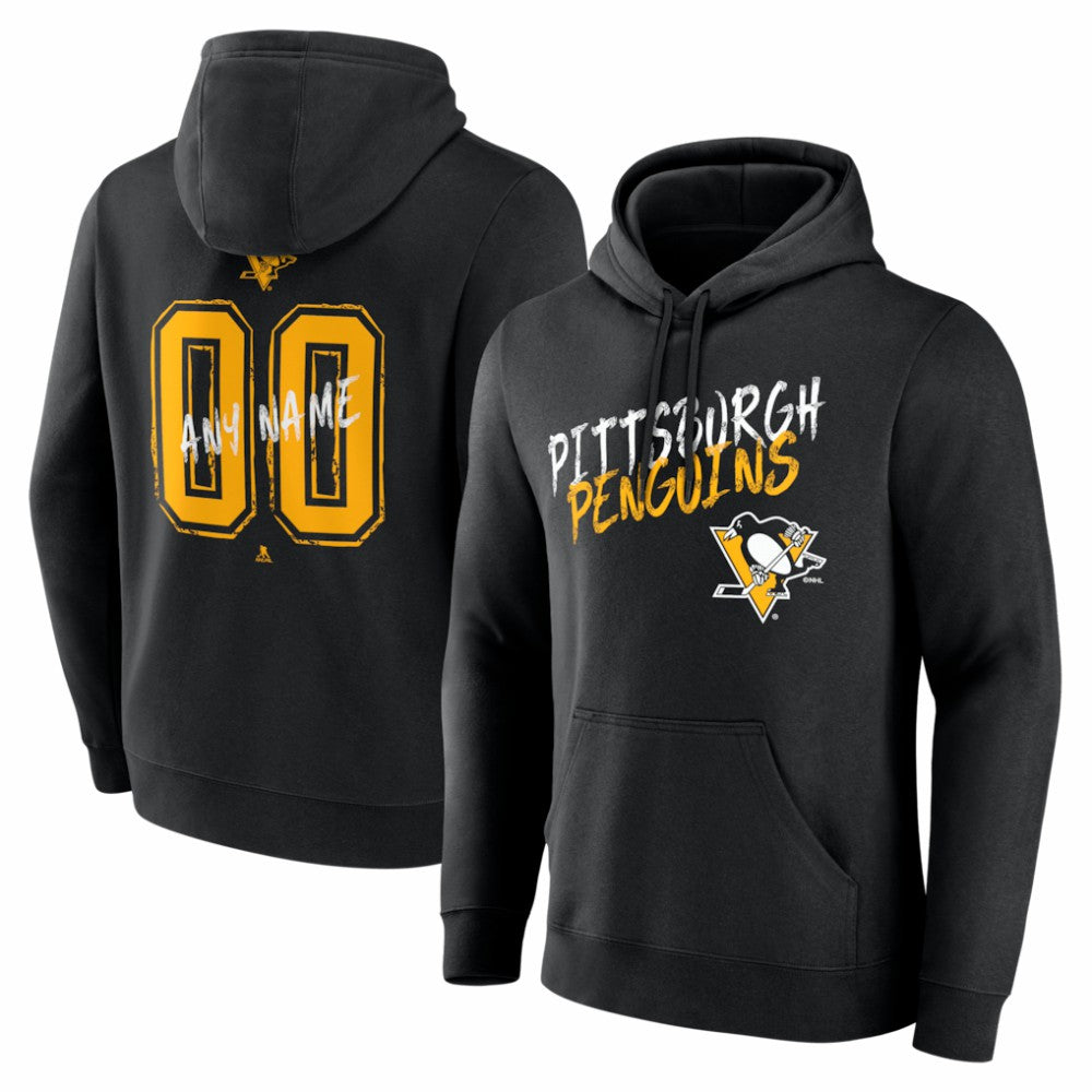 Pittsburgh Penguins Big & Tall Hustle Personalized Name & Number Hoodie - Black Hoodies