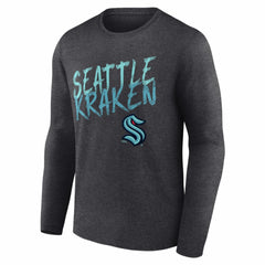 Seattle Kraken Hustle Personalized Name & Number Long Sleeve T-Shirt - Charcoal T-shirts