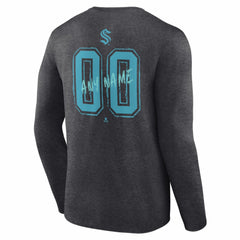 Seattle Kraken Hustle Personalized Name & Number Long Sleeve T-Shirt - Charcoal T-shirts