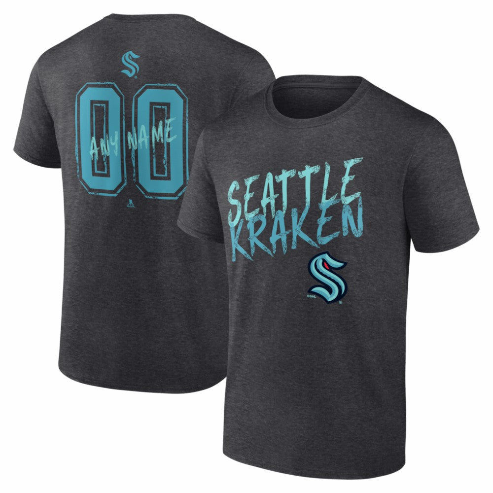 Seattle Kraken Hustle Personalized Name & Number T-Shirt - Charcoal T-shirts