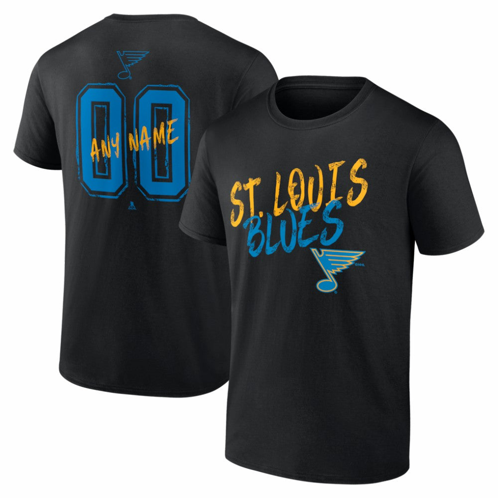 St. Louis Blues Big & Tall Hustle Personalized Name & Number T-Shirt - Black T-shirts