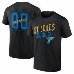St. Louis Blues Big & Tall Hustle Personalized Name & Number T-Shirt - Black T-shirts