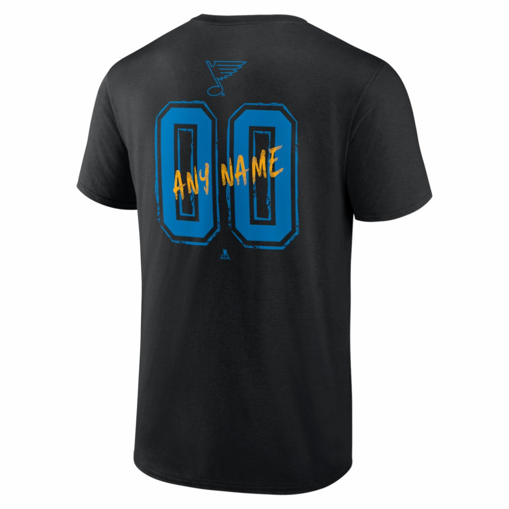 St. Louis Blues Big & Tall Hustle Personalized Name & Number T-Shirt - Black T-shirts