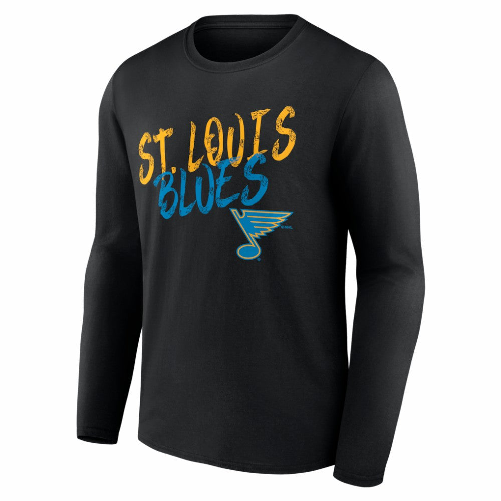 St. Louis Blues Hustle Personalized Name & Number Long Sleeve T-Shirt - Black T-shirts