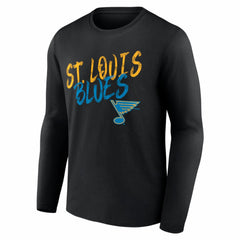 St. Louis Blues Hustle Personalized Name & Number Long Sleeve T-Shirt - Black T-shirts