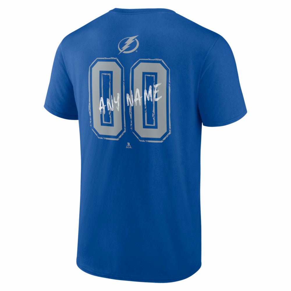 Tampa Bay Lightning Big & Tall Hustle Personalized Name & Number T-Shirt - Blue T-shirts