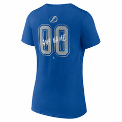 Tampa Bay Lightning Women's Hustle Personalized Name & Number V-Neck T-Shirt - Blue T-shirts