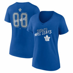 Toronto Maple Leafs Women's Hustle Personalized Name & Number V-Neck T-Shirt - Blue T-shirts