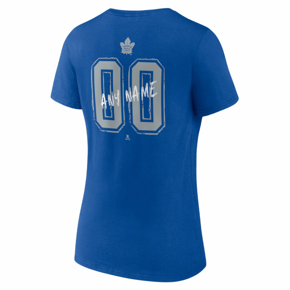 Toronto Maple Leafs Women's Hustle Personalized Name & Number V-Neck T-Shirt - Blue T-shirts