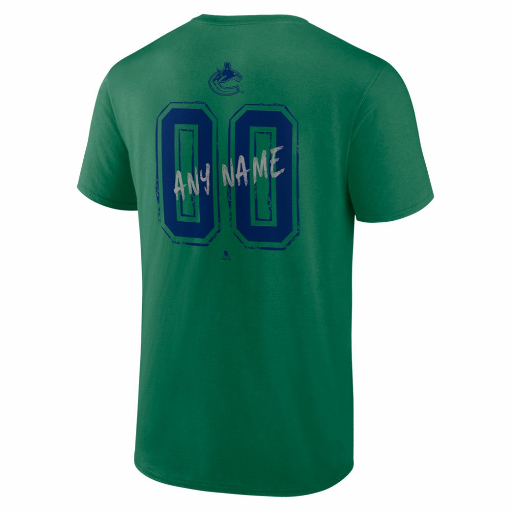 Vancouver Canucks Hustle Personalized Name & Number T-Shirt - Green T-shirts