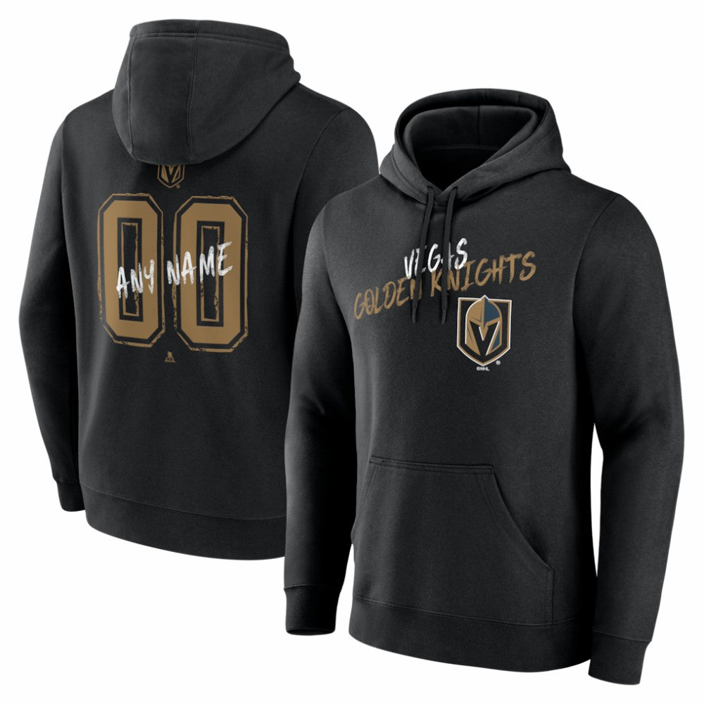 Vegas Golden Knights Big & Tall Hustle Personalized Name & Number Hoodie - Black Hoodies