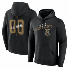 Vegas Golden Knights Big & Tall Hustle Personalized Name & Number Hoodie - Black Hoodies
