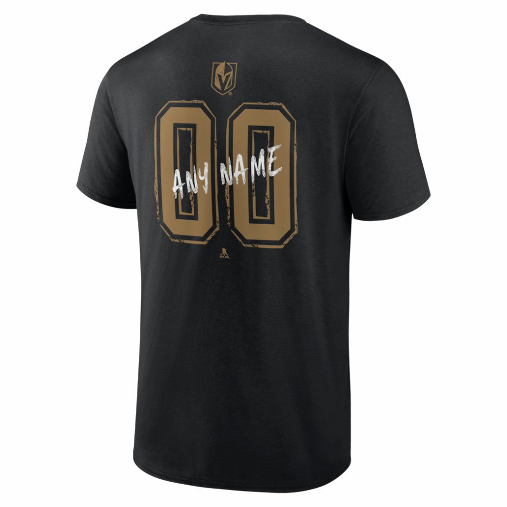 Vegas Golden Knights Big & Tall Hustle Personalized Name & Number T-Shirt - Black T-shirts
