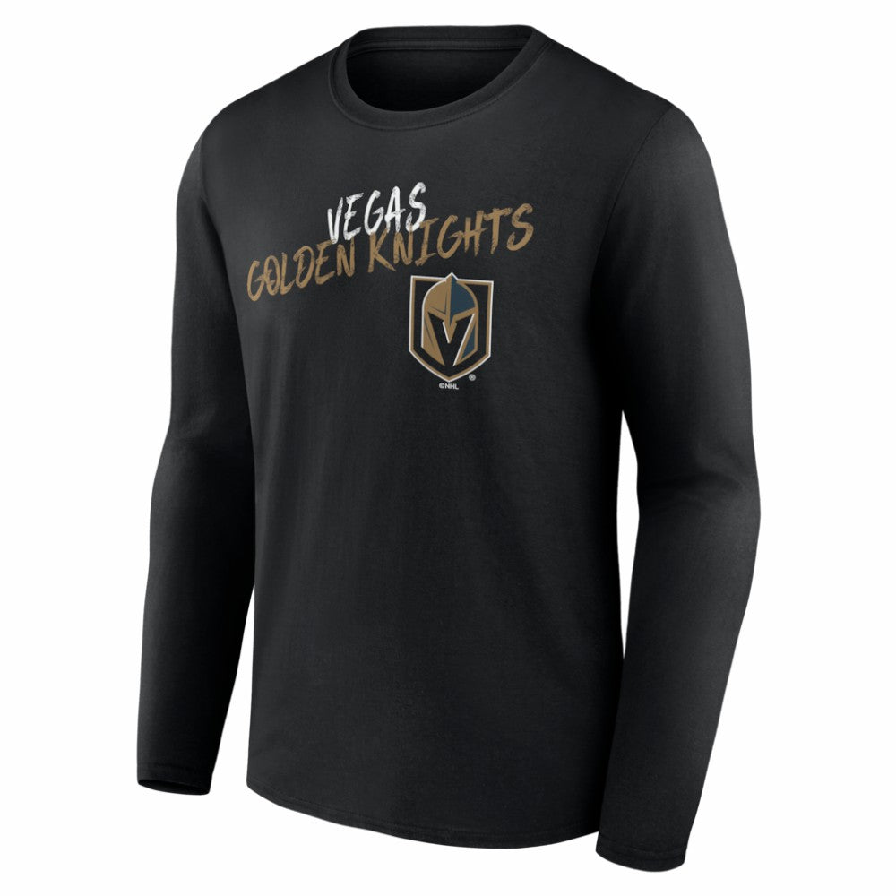 Vegas Golden Knights Hustle Personalized Name & Number Long Sleeve T-Shirt - Black T-shirts