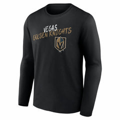 Vegas Golden Knights Hustle Personalized Name & Number Long Sleeve T-Shirt - Black T-shirts