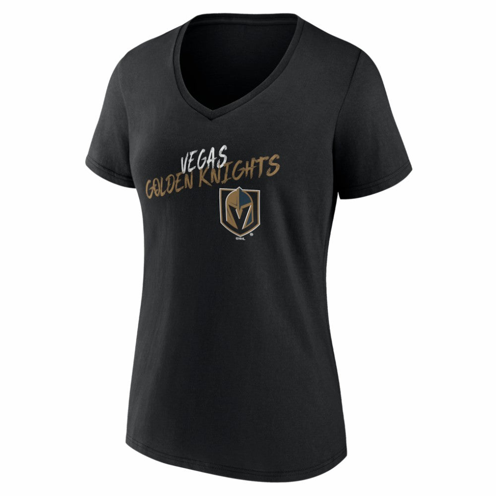 Vegas Golden Knights Women's Hustle Personalized Name & Number V-Neck T-Shirt - Black T-shirts
