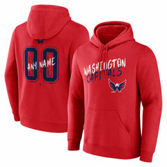 Washington Capitals Hustle Personalized Name & Number Hoodie - Red Hoodies