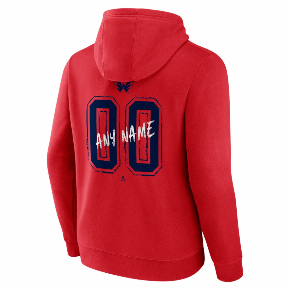 Washington Capitals Hustle Personalized Name & Number Hoodie - Red Hoodies