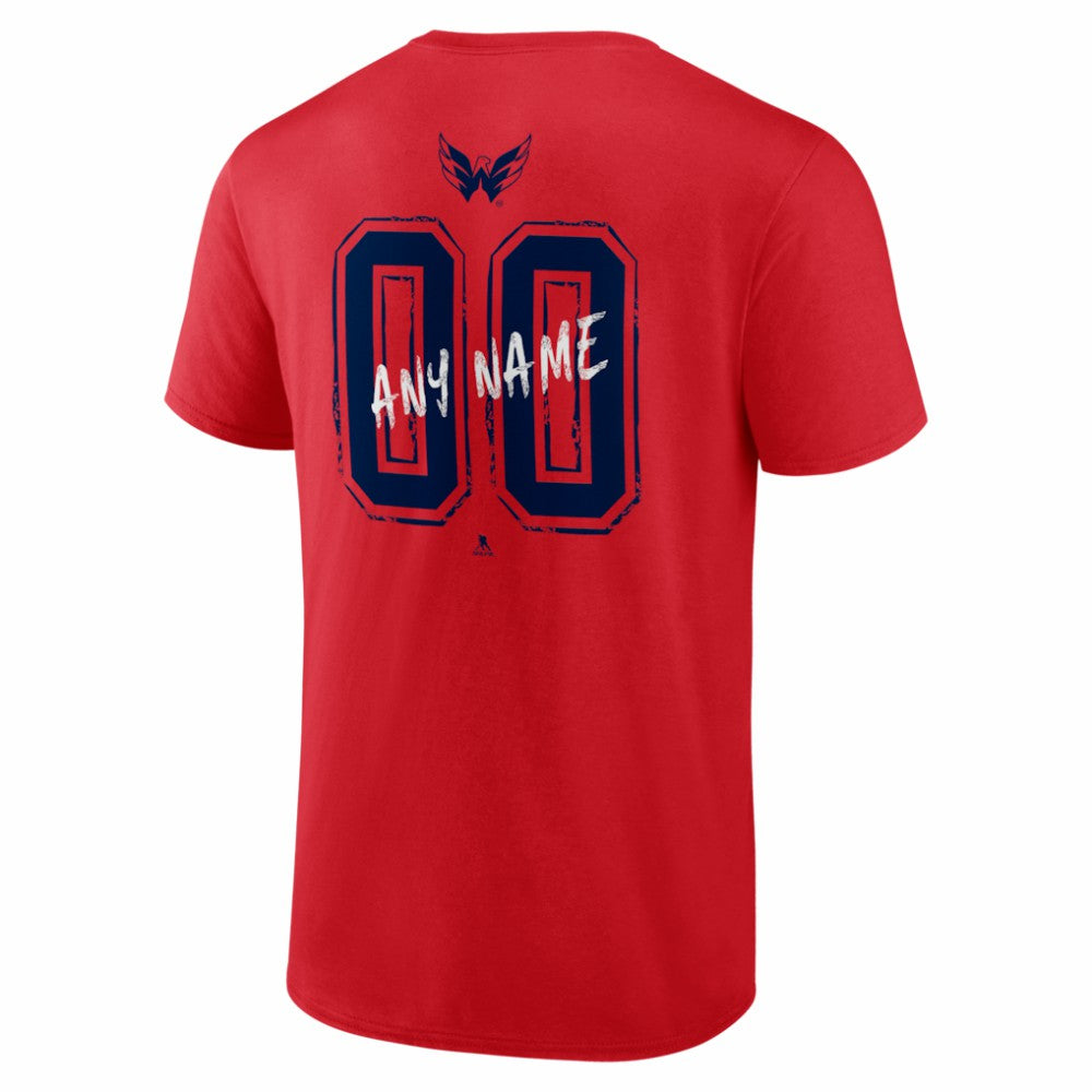Washington Capitals Hustle Personalized Name & Number T-Shirt - Red T-shirts