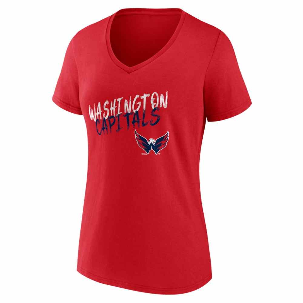 Washington Capitals Women's Hustle Personalized Name & Number V-Neck T-Shirt - Red T-shirts