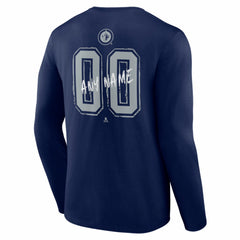 Winnipeg Jets Hustle Personalized Name & Number Long Sleeve T-Shirt - Navy T-shirts