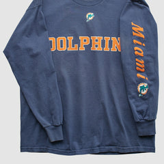 Miami Dolphins NFL 2000s Long Sleeve T-shirt - Navy Vintage outlet