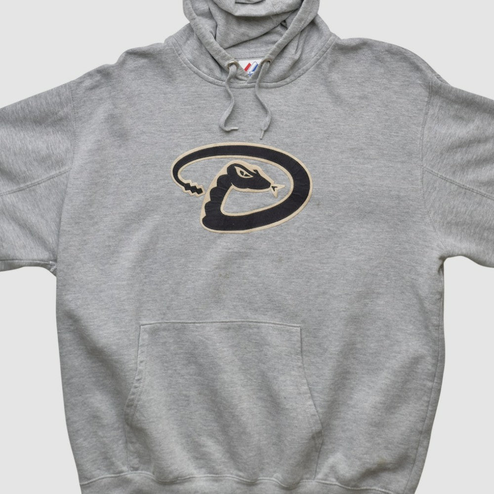 Arizona Diamondbacks Majestic 2000s Hooded Pullover Sweatshirt Heather Gray Vintage