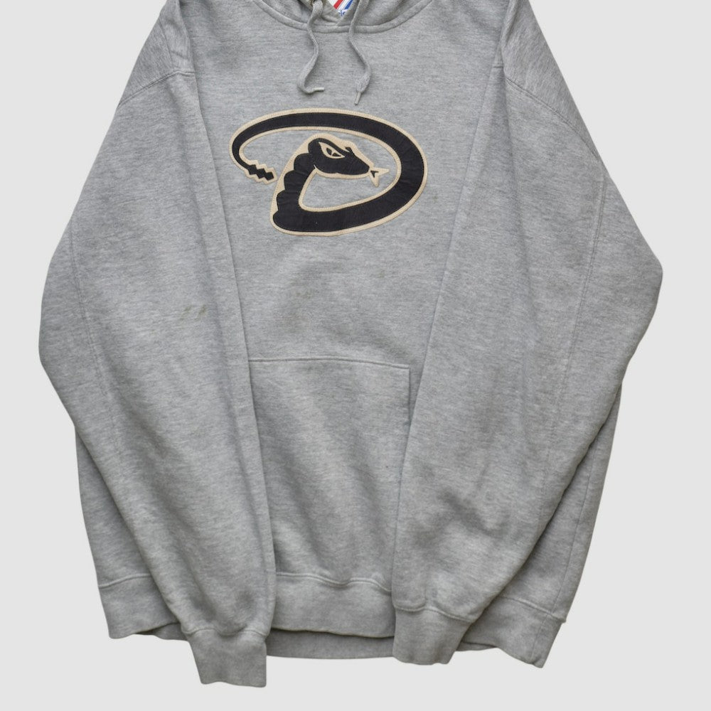 Arizona Diamondbacks Majestic 2000s Hooded Pullover Sweatshirt Heather Gray Vintage