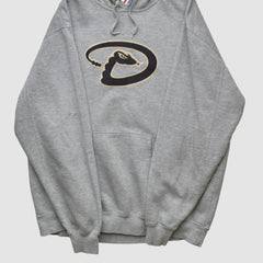 Arizona Diamondbacks Majestic 2000s Hooded Pullover Sweatshirt Heather Gray Vintage