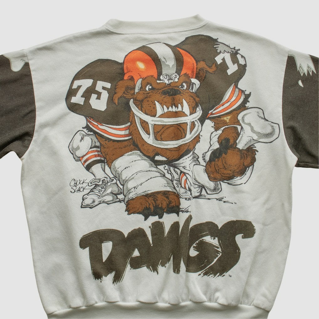 Cleveland Browns Chalk Line 90s Pullover Sweatshirt - White Vintage discount