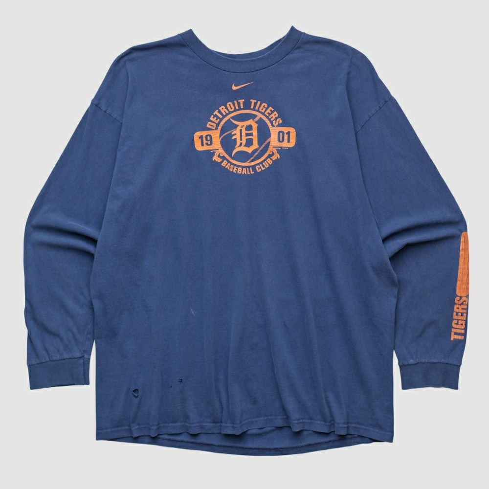Detroit Tigers 2000s Long Sleeve T-shirt Navy Vintage