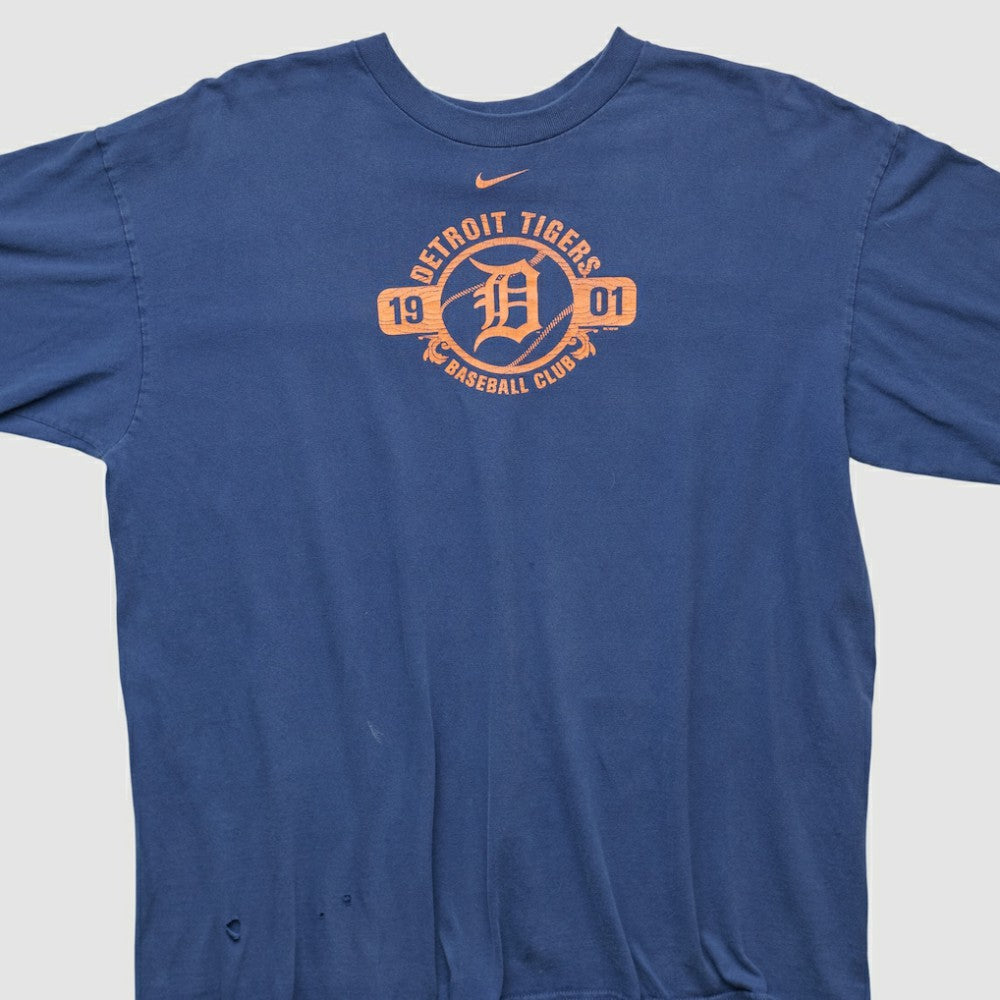 Detroit Tigers 2000s Long Sleeve T-shirt Navy Vintage