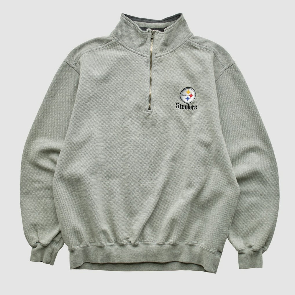 Pittsburgh Steelers Lee Sport 90s 1/4 Zip Sweatshirt - Heather Gray Vintage sale