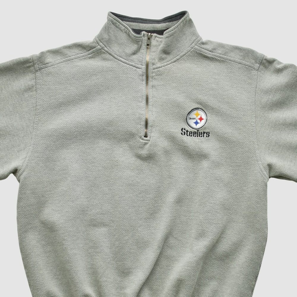 Pittsburgh Steelers Lee Sport 90s 1/4 Zip Sweatshirt - Heather Gray Vintage sale