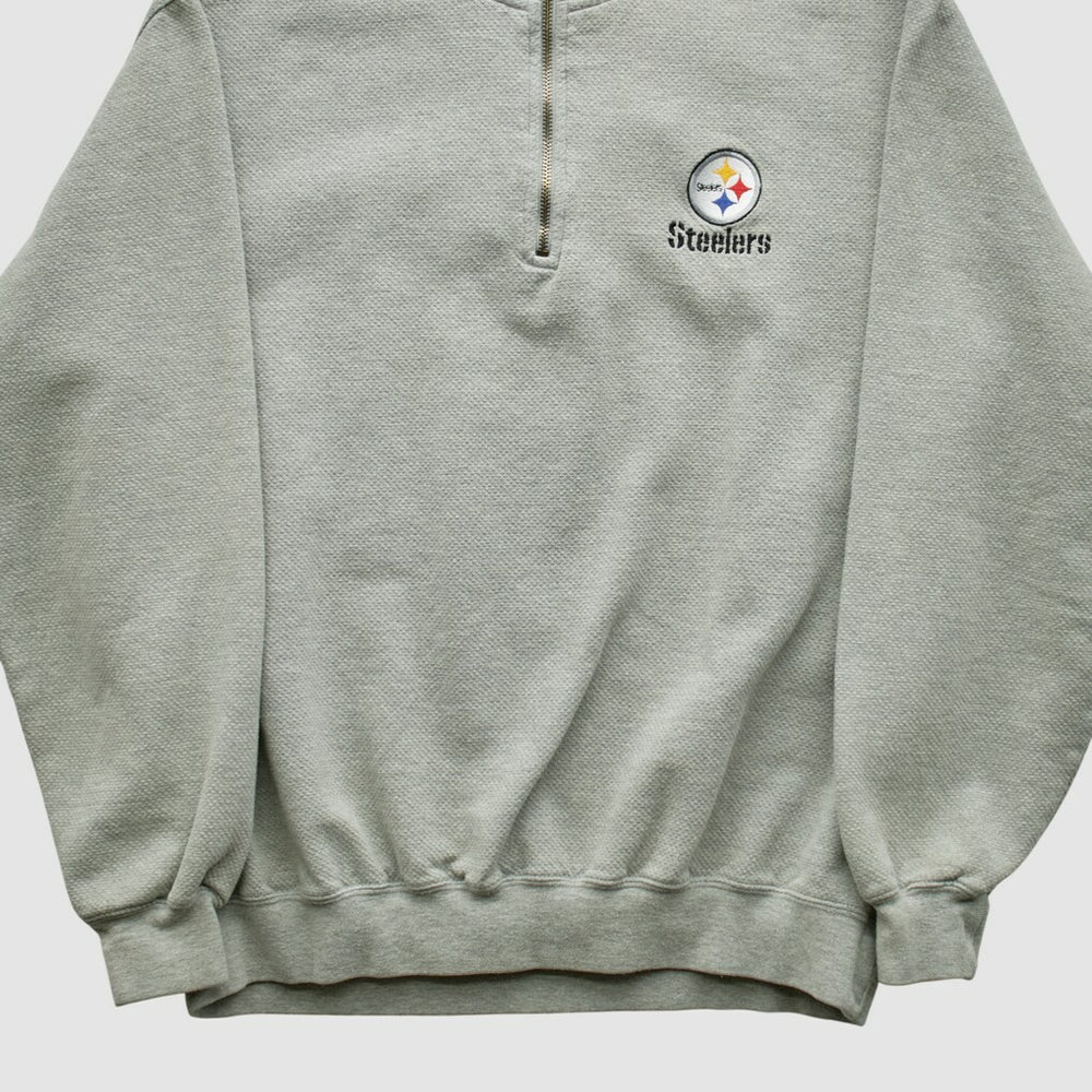 Pittsburgh Steelers Lee Sport 90s 1/4 Zip Sweatshirt - Heather Gray Vintage sale