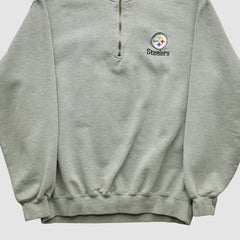 Pittsburgh Steelers Lee Sport 90s 1/4 Zip Sweatshirt - Heather Gray Vintage sale