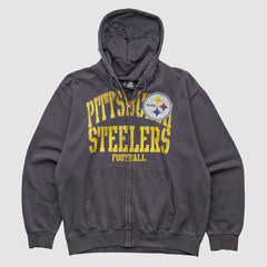 Pittsburgh Steelers NFL 2010s Hooded Full Zip Sweatshirt - Gray Vintage outlet