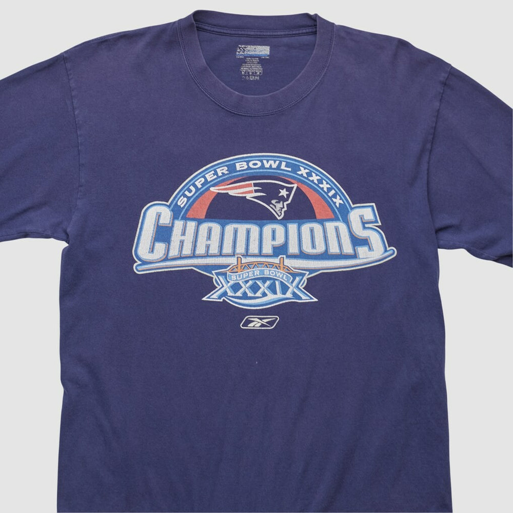 New England Patriots Reebok 2005 Long Sleeve T-shirt - Navy Vintage on sale