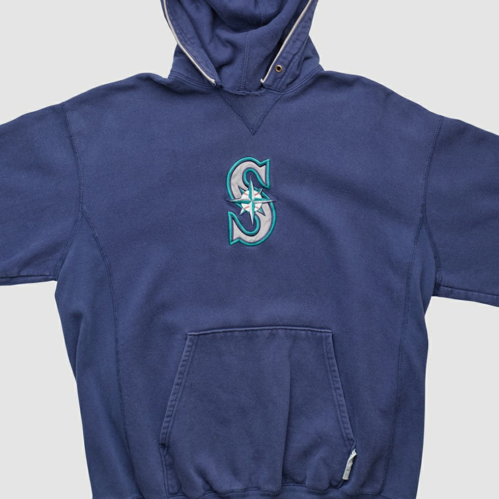 Seattle Mariners Champion 2000s Hooded Pullover Sweatshirt Navy Vintage