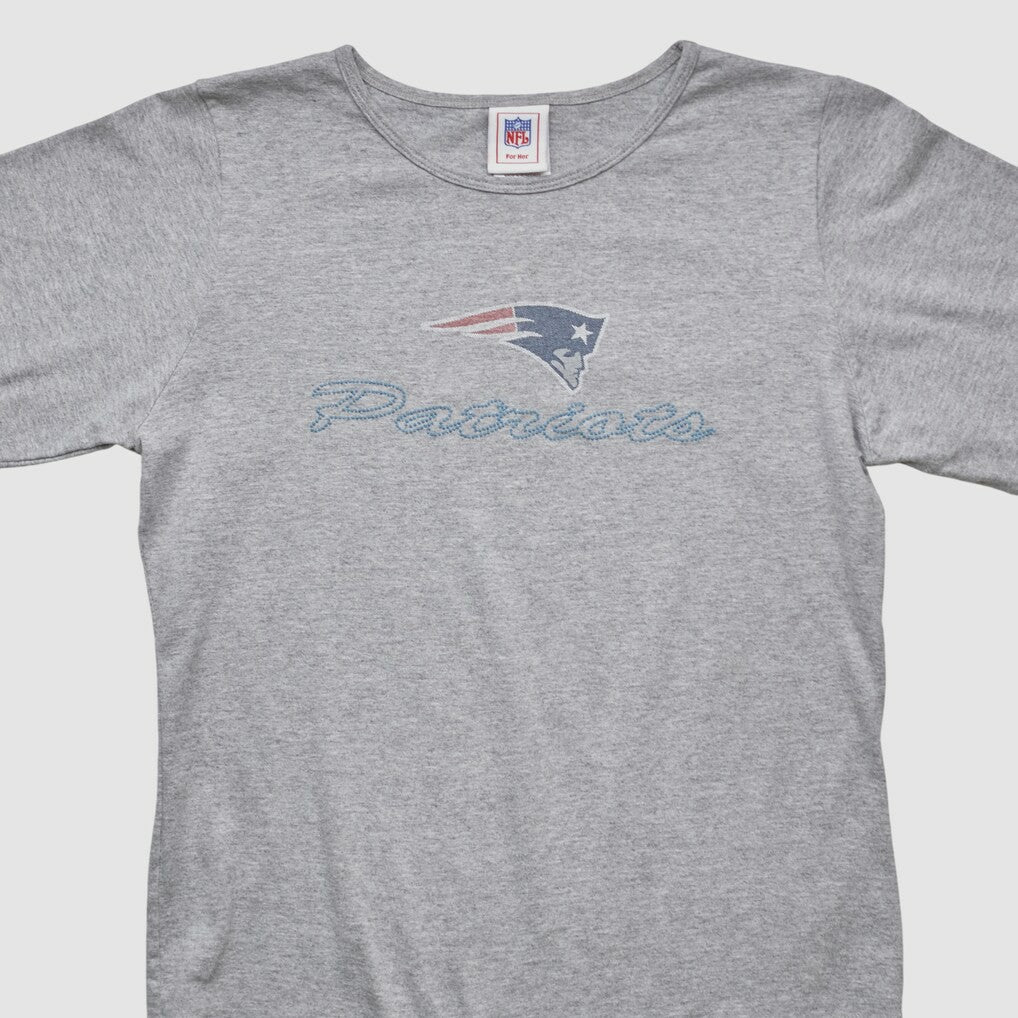 New England Patriots NFL 2000s Long Sleeve T-shirt - Heather Gray Vintage cheap