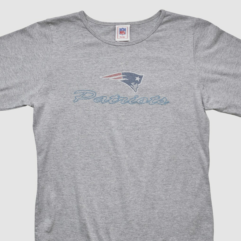 New England Patriots NFL 2000s Long Sleeve T-shirt - Heather Gray Vintage cheap
